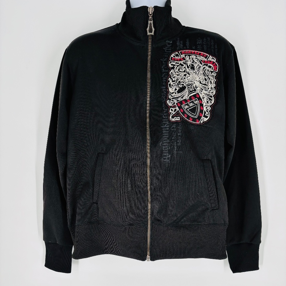 Men's Monarchy Sovereign Track Jacket Zip Up Y2K Embroidered Gothic Size: L